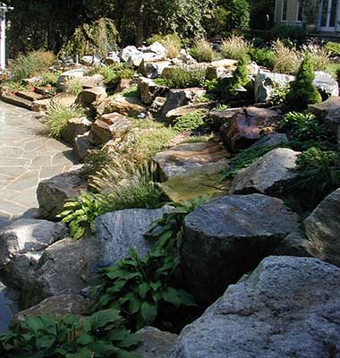 Boulder rock garden