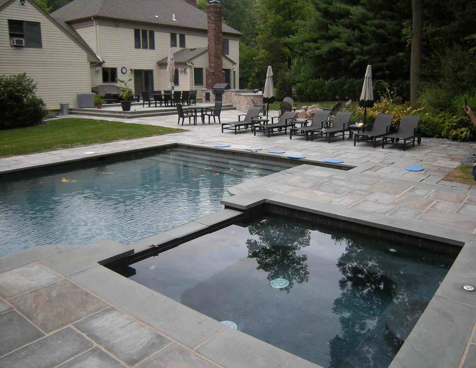 Pool, spa and bluestone patio